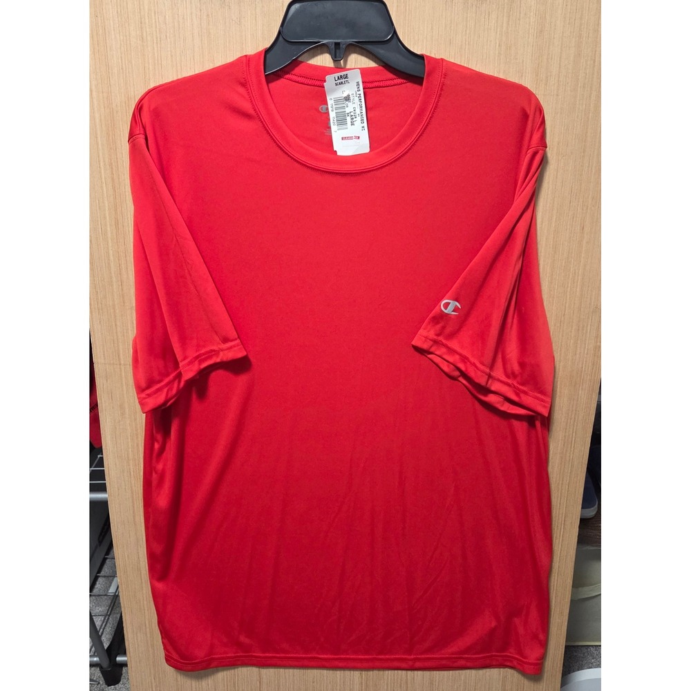 Champion Size L Mens Performance T Shirt Athletic Double Dry Activewear‎ Red